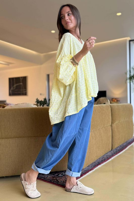 Nonni Gingham Artist Smock Lemon